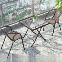 Vente directe d'usine, meubles d'extérieur, tables et chaises pliantes, portables, pour cour, balcon, durables, résistantes à l'usure, ensembles de tables et de chaises