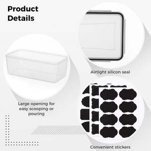 Recipientes Herméticos para Almacenamiento de Alimentos con Tapas, Juego de 4 Piezas, Recipiente de Plástico de 3.2L para Espaguetis, Pasta y Fideos Largos - Product Image 2