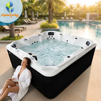 Bain à remous extérieur de luxe Aquaspring en acrylique, jacuzzi pour 7 personnes, grande baignoire avec jets de massage et contrôle Balboa