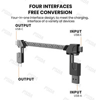 Cable de Carga Rápida Multifuncional EONLINE 4 en 1, 60W, 100W, 240W, con Llavero, PD de 27W para Android, TIPO-C 60W, QC 18W, Cable de Datos de Carga Rápida
