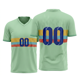 High Quality Custom <b>Soccer</b> Sports Jersey for Men Breathable Spandex/Nylon Mesh Fabric Anti-Bacterial Plus Size Short Sleeve - Product Image 1