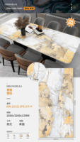Dalles de sol 3200x1600mm en pierre frittée décorative, carreaux polis grand format, design moderne pour salon, salle à manger, extérieur, 1ère qualité