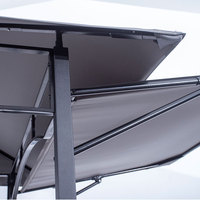 MIA Extérieur Moderne Gazebo Panneau Solaire Pavillon Étanche Patio Persiennes Pergola pour BBQ