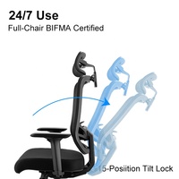 Chaise de bureau ergonomique en maille avec dossier réglable, accoudoirs 3D, coussin de siège réglable, siège en mousse moulée, BIFMA GTChair