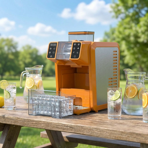 Máquina para Hacer Bebidas Congeladas y Cubitos de Hielo 2 en 1 con Compresor, de Mostrador, 25 kg, Autolimpiante, para Hogar, Fiestas, Bares y Restaurantes - Product Image 1