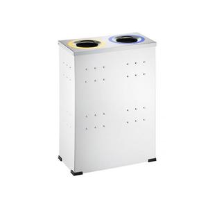 Cestino per Riciclaggio Rettangolare a 2 Scomparti in Acciaio Inox 2208 - Product Image 1