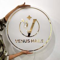 Enseigne LED en acrylique personnalisée, boîte à lumière éclairée par le bord, enseigne murale lumineuse, logo lumineux, décoration intérieure pour salon de beauté, spa, réception