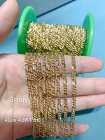 Chaîne en or jaune 18 carats AU750, style Figaro, pour collier ras du cou, fabrication de bijoux pour hommes et femmes, bracelet