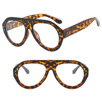Monture de lunettes ovale DL anti-lumière bleue pour femme, avec clous décoratifs, grande taille