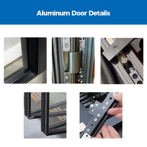 <span class=keywords><strong>Porte</strong></span> pliante moderne à <span class=keywords><strong>double</strong></span> vitrage avec cadre en aluminium à rupture <span class=keywords><strong>de</strong></span> pont thermique pour balcon, patio et salon - Product Image 3