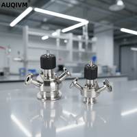 Vanne d'échantillonnage de gaz à dégagement rapide manuelle AUQIVM, acier inoxydable 304/316, qualité sanitaire, stérile, filetage M10, embout soudé, normale