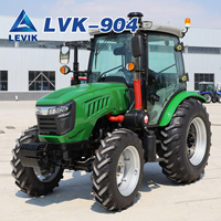 Tracteur à roues haute performance 90 CV 4x4 EPA avec attelage 3 points et semoir pour terres agricoles, pépinières et jardins