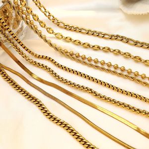 Fashion Layered Necklaces Gold Plated Cuban Chain Snake Bone Design Unisex Jewelry 18K Vacuum Plating Minimalist Style - Product Image 3