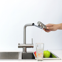 Robinet de cuisine DOGO en acier inoxydable, système de filtration d'eau 5 voies, avec eau chaude et froide, robinet extractible 5 en 1