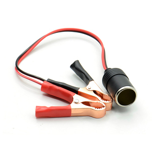 Connecteur de <span class=keywords><strong>prise</strong></span> allume-cigare <span class=keywords><strong>auxiliaire</strong></span> 12V pour <span class=keywords><strong>voiture</strong></span>, adaptateur d'alimentation avec pinces crocodiles pour batterie, rallonge - Product Image 1