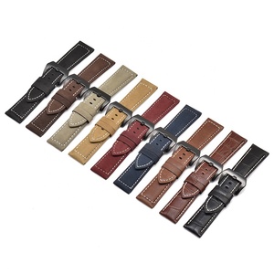 ラグジュアリー20mm 22mm 24mm26mmワイド交換用時計バンドストラップ本革時計バンド - Product Image 2