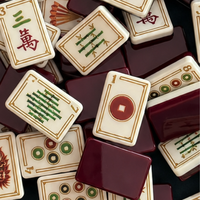 Juego de Mahjong Americano de Lujo 2026, Nuevo y en Oferta, con Diseño de Fuego Rojo y Grabado, en Acrílico, 160 Fichas, para 4 Jugadores