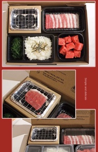 Özel Logo tek kullanımlık taşınabilir toz kaplı paslanmaz çelik katlanır kömür ızgara alev güvenlik cihazı Bento yemek kabı seti - Product Image 6