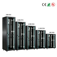 Armoire de serveur 19 pouces 12U-42U en acier laminé à froid, coffret de centre de données, protection IP20, porte avant en verre, en stock
