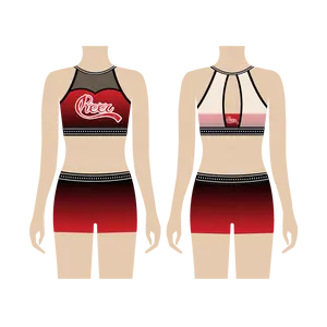 Custom Sublimation Cheer Practice Wear Cheerleading Outfit With Mesh Dance Sports Wear Bra And Shorts