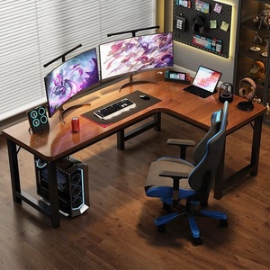 2024 YOUTAI, venta al por mayor, en forma de mesa de juegos L, escritorio de deportes electrónicos para sala de juegos de PC con estante opcional y juego de sillas de juegos - Product Image 1