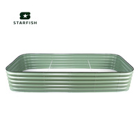 Kits de jardinières surélevées de 17 pouces de hauteur, galvanisées, revêtues de poudre, écologiques et durables, pour légumes et fleurs d'extérieur