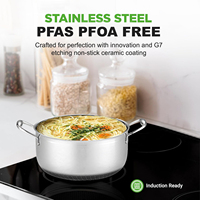 Fabricant Vente en gros Batterie de cuisine en céramique Ensemble de casseroles en acier inoxydable Casseroles antiadhésives en nid d'abeille Marmite à induction Base pour la friture