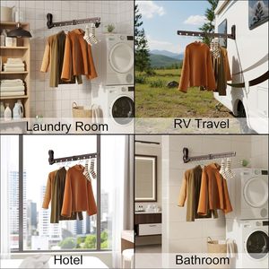 Clothes Drying <b>Rack</b> with Suction Cup Portable Drying <b>Rack</b>, Laundry Clothes Hanger Collapsible Clothing <b>Racks</b> for RV Dorm Travel - Product Image 5
