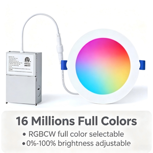 ไฟดาวน์ไลท์ LED RGBCW อัจฉริยะขนาด 4 นิ้ว 16 ล้านสี ปรับความสว่างได้ พร้อมกล่องเชื่อมต่อ ใช้งานร่วมกับ Alexa Google Home ได้รับการรับรองมาตรฐาน ETL - Product Image 3