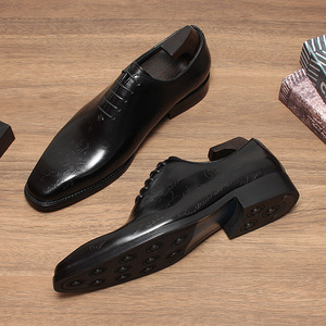 Nouvelles chaussures en cuir italiennes faites à la main, décontractées, formelles, avec lacets et semelles rigides, respirantes, antidérapantes, pour l'automne, pour hommes - Product Image 2