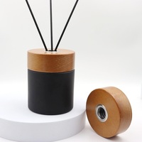 Bouteille de diffuseur en verre mat 200ml/100ml, accessoire de voiture, couvercle en bois, neuf