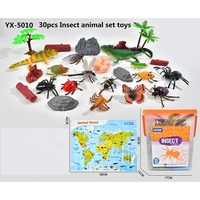 Décoration pour la fête, assortiments d'insecte en plastique, jouets pour Halloween, figurines réalistes avec imprimé de papillon, pour l'éveil des animaux