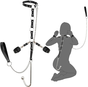 Productos Sexuales para Adultos BDSM, Posición <span class=keywords><strong>Sexual</strong></span> de Piernas Abiertas Forzadas, Restricciones Corporales, Gancho Anal, Bondage <span class=keywords><strong>Sexual</strong></span>, Correa de Cuero para Muslos - Product Image 2