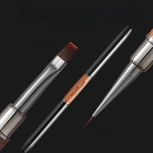 Çift kafa inşaat tırnak fırçası genişletilmiş sandal kolu işık terapi fırça Nail Art Liner çizim boyama kalem - Product Image 3