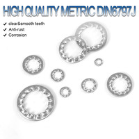 Factory Price High Quality DIN6797 Stainless Steel Plain Finish M6-M20 Metric Sizes Internal Tooth Star Lock Washer