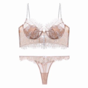 Articolo di Tendenza: Set Lingerie di Lusso in Pizzo Trasparente di Alta Qualità, Reggiseno con Ferretto e Perizoma in Pizzo - Product Image 2