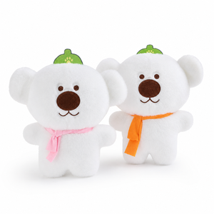 Vente chaude usine : Peluches mignonnes Ours blanc avec écharpe, 8 pouces, pour prix de machine à griffes, cadeau animalier d'hiver - Product Image 1