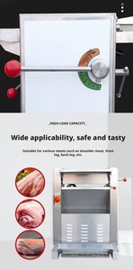 Rebanadora de carne semiautomática con cuchilla de acero inoxidable y grosor ajustable para procesamiento de carne fresca - Product Image 6