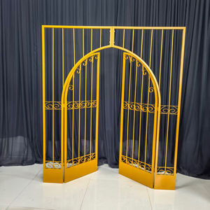 Exquisite Ramadan Carving Wedding Metal Arch <b>Stand</b> Mirror Gold <b>Backdrop</b> Frame Sets for Ramadan Festival Event Decor - Product Image 3