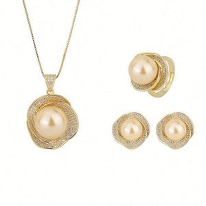 Boucles d'oreilles géométriques en or 18 carats avec perles de coquillage et diamants roses pour femme Zhuang Shengsheng, modèle ZS331, serties en alliage - Product Image 5