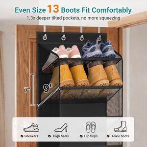 Over The Door <b>Shoe</b> Organizer 8 Pockets Foldable Hanging Rack For Closet <b>Shoes</b> <b>Storage</b> Black Oxford Fabric - Product Image 3