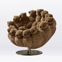Fauteuil de salon design, fauteuil créatif, personnalité artistique, poupée extraterrestre, poupée animale, fauteuil paresseux en peluche polaire, fauteuil en peluche