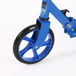 Patinete para niños de 4 ruedas, azul, altura ajustable, con freno, para niños de 6 años, vehículo ligero de dos ruedas - Product Image 2