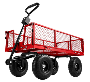Xe đẩy đa năng có thành bên tháo rời, bánh xe địa hình, xe chở hàng sân vườn, tay cầm điều chỉnh, khung thép - Product Image 3