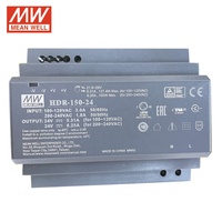 Alimentation à découpage CC Mean Well HDR-150-24 150W 24V 6.25A IP67 étanche sur rail DIN, sortie unique pour CCTV et applications industrielles extérieures