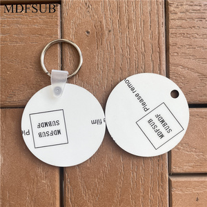 Mdfsub hình dạng khác nhau cá nhân duy nhất hai mặt Trắng trống thăng hoa gỗ MDF Móc khóa móc chìa khóa gỗ - Product Image 5