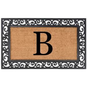 Tapis de porte en fibre de coco uni avec bordure en caoutchouc - Product Image 2