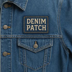 Tissu Denim sergé de haute qualité Alphabet brodé Patch-Iron-On/Sew-On Style Jean classique pour vestes sacs chapeaux pantalons - Product Image 2