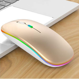 Portable sans fil ergonomique rvb 7 couleurs rétro-éclairé souris de jeu Mini ordinateur portable USB 2.4Ghz confortable muet 7 couleurs souris magique - Product Image 2