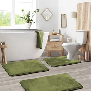 Набор ковриков для ванной, 3 предмета, наборы фланелевых ковриков для ванной, Противоскользящие коврики для туалета и ванной комнаты